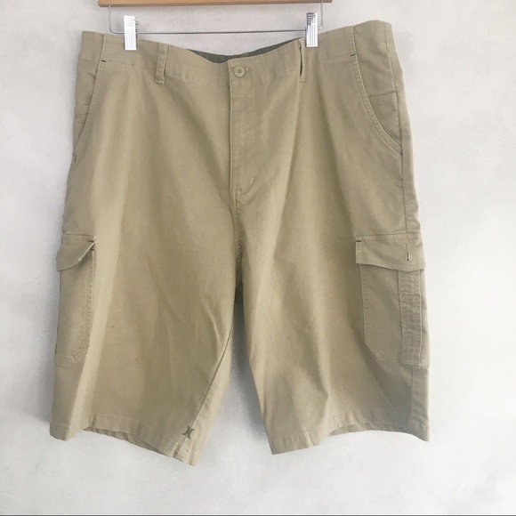Hurley Men's Khaki Flat Front Shorts Pockets